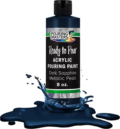 Miniatura 57 de Pouring Masters Royal Blue Metallic Pearl - Pintura acrílica para verter lista para verter – Pintura acrílica líquida premezclada de 32 onzas