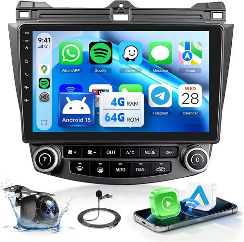 Miniatura 8 de Estéreo de coche Android 15 para Honda Accord 2003-2007 Radio inalámbrica Carplay Android Auto 10.1 pulgadas 1080P HD IPS pantalla táctil DSP EQ