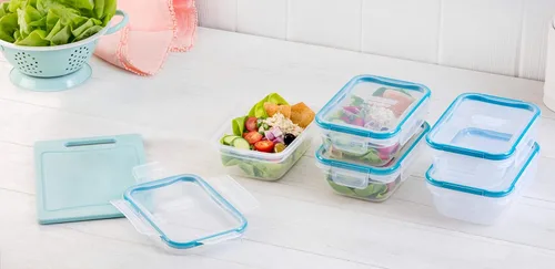 Miniatura 5 de Snapware Total Solution - Juego de 5 recipientes de plástico (3 tazas) para almacenamiento de alimentos, tapas de bloqueo herméticas y a prueba