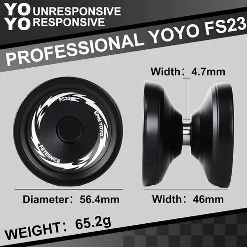 Miniatura 4 de FETESNICE Yoyo FS23 Yoyo profesional sensible para niños de 8 a 12 años, yoyo que no responde para adultos, truco de metal de doble función