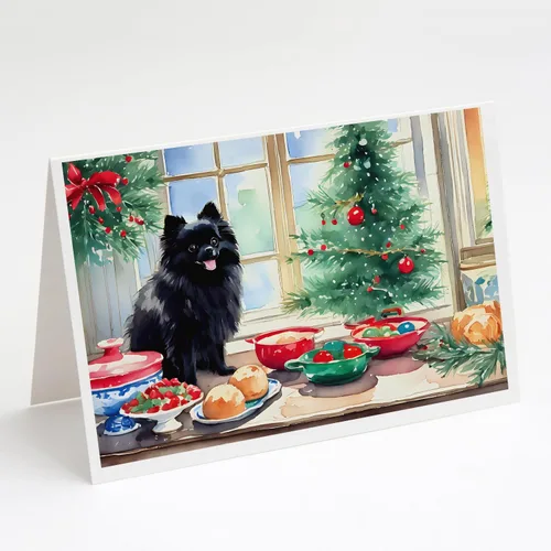 Miniatura 10 de Caroline's Treasures DAC3884GCA7P Paquete de 8 tarjetas en blanco de Navidad con galletas de husky siberiano Tarjetas de felicitación con sobres