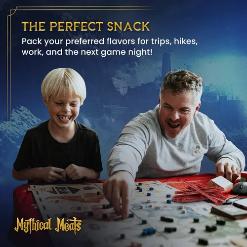 Miniatura 6 de Mythical Meats Paquete de muestra original de sabor exótico – 10 palitos exóticos de caza y carne de res – Carnes secas y deshidratadas sazonadas a