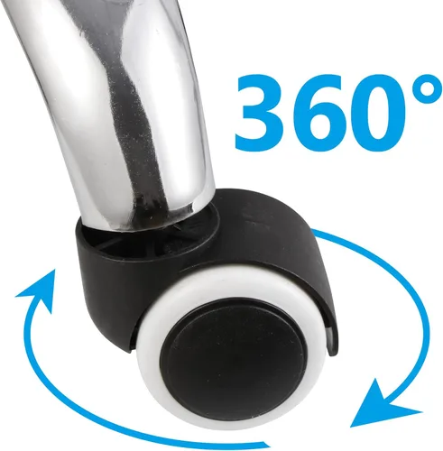 Miniatura 8 de HomGarden Silla con ruedas para salón de masaje médico, cocina, spa, redacción, oficina, cocina, silla de dibujo, taburete con cojín de respaldo