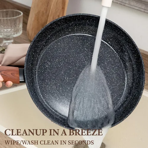 Miniatura 7 de 26 piezas de ollas y sartenes de cerámica antiadherentes, juego de utensilios de cocina no tóxico compatible con inducción con vaporeras, sin