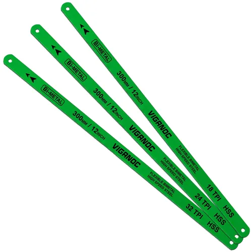 Juego de cuchillas de repuesto para sierra para metales de 12 pulgadas, juego de hojas de sierra bimetálicas de acero de alta velocidad - 18T - 24T