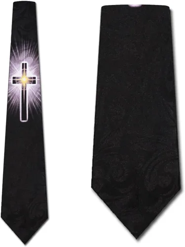 Miniatura 2 de Corbata The Shining Cross - Corbatas religiosas para hombre, Negro