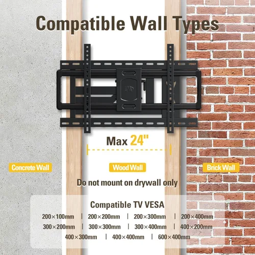 Miniatura 7 de Mounting Dream Soporte de pared para TV de brazo largo para TV de 37 a 75 pulgadas, soporte de pared de TV de esquina con extensión de 32 pulgadas