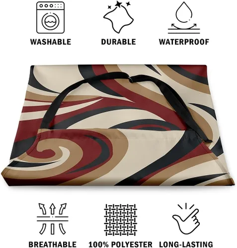 Miniatura 6 de Castle Fairy Delantal de cocina geométrico en espiral, moderno delantal impermeable con rayas simples para adultos (sin bolsillo), 31 x 26 pulgadas