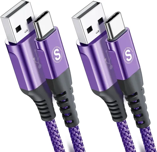 sweguard Cable Cargador USB Tipo C [Paquete de 2, 10 pies + 10 pies] Cargador iPhone 15 Cable USB Trenzado de Nylon para iPhone 15 Pro Max Samsung