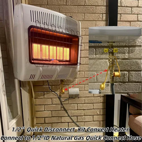 Miniatura 5 de Kit de conexión rápida de gas de 1/2 pulgada, adaptador de conexión rápida/desconexión de gas natural y propano de latón macizo para parrilla
