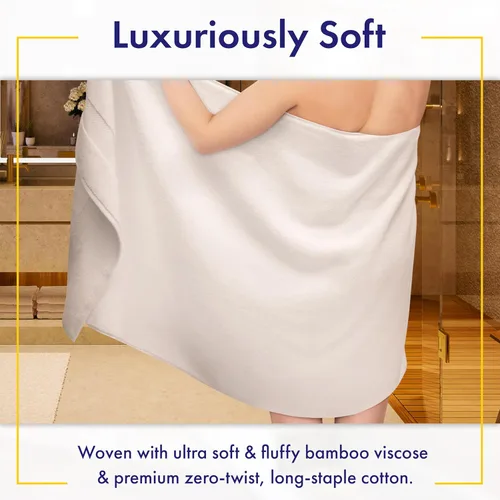 Miniatura 2 de Alusa Home - Toallas de baño ultra suaves y afelpadas de viscosa de bambú - 700 g/m² Paquete de 2 - Extra grande 70x35 pulgadas - Super absorbente