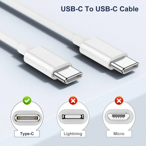 Miniatura 5 de Cable USB C a USB C para iPhone15/Pro/Max/Mini, paquete de 2 cables Usbc a Usbc de 60 W de 3 pies, tipo cable de carga