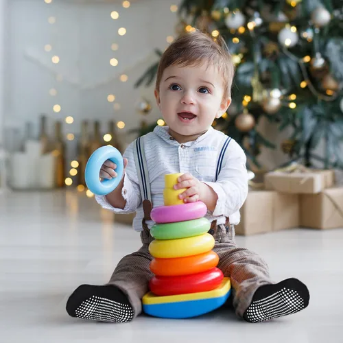 Miniatura 2 de GRPSKCOS Calcetines Antideslizantes para Niños Pequeños 15 Pares Calcetines de Agarre Antideslizantes de Corte Bajo para Niños y Niñas de 1 a 7 Años