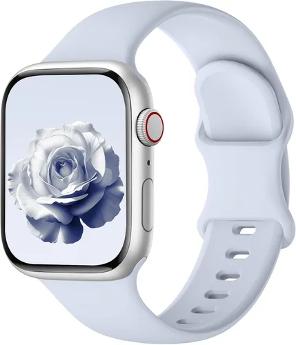 Miniatura 16 de Correa de silicona deportiva compatible con bandas de Apple Watch de 38mm 40mm 41mm 42mm 44mm 45mm 46mm 49mm para mujeres y hombres, correa