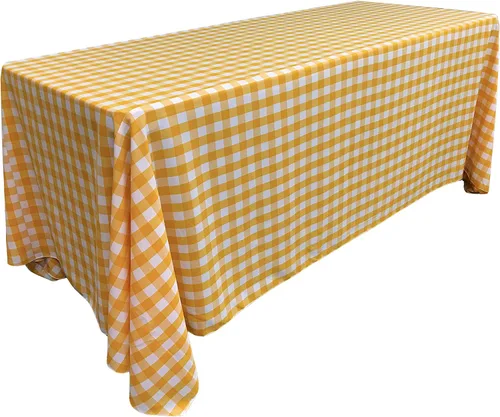 Miniatura 14 de LA Linen Mantel rectangular de poliéster Gingham a cuadros 60 por 84 pulgadas, blanco y verde oscuro
