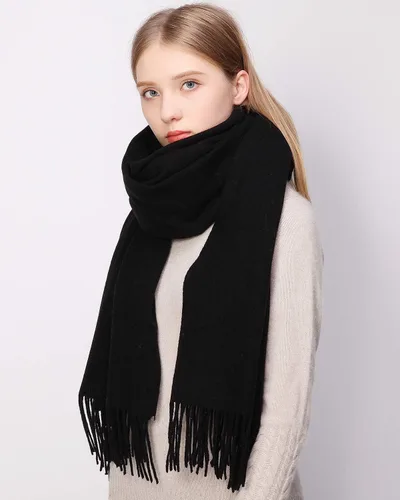 Miniatura 4 de RIIQIICHY Bufanda 100% de lana, chales y envolturas de pashmina para mujer, cachemira cálida para invierno, bufandas suaves más gruesas