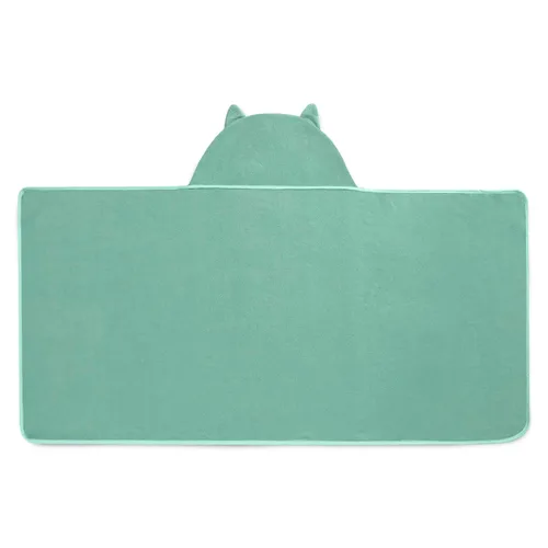 Miniatura 4 de Delta Children Toalla de baño con capucha para niños con bolsillos, súper suave y absorbente, gran regalo para niños y niñas, búho verde azulado