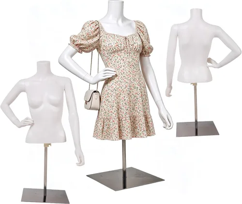 Miniatura 18 de Maniquí de cuerpo completo masculino – Soporte de maniquí con base de metal Pantalla de forma de vestido desmontable, modelo de vestido ajustable
