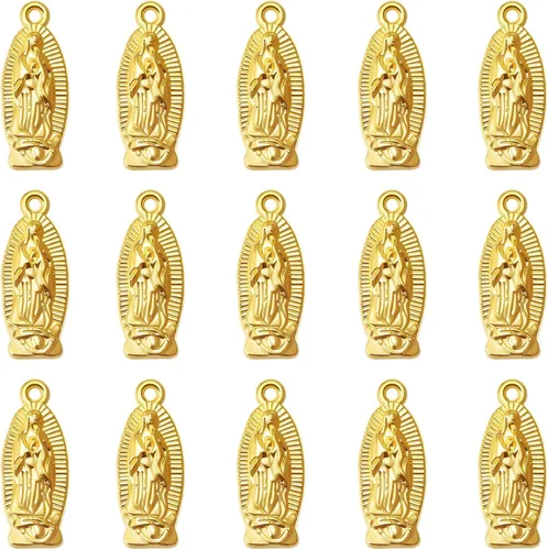Miniatura 8 de 60 dijes ovalados de metal de Cruz del Perdon Católica Virgen De Guadalupe religiosos Medalla De La Virgen Milagrosa para hacer collares, pulseras
