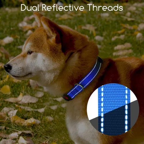 Miniatura 5 de Nobleza - Collar para perros grandes, collar reflectante ajustable para perros con cierre de seguridad y hebilla de liberación rápida, collar