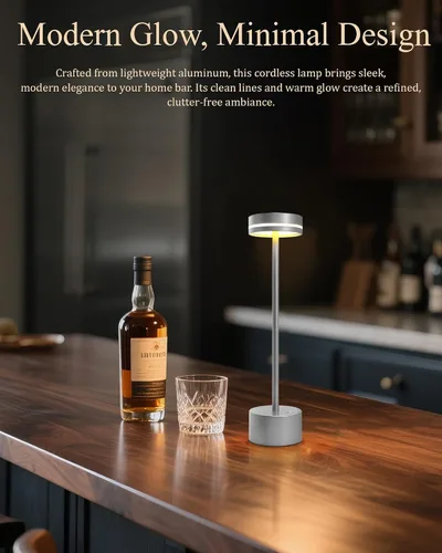 Miniatura 6 de Paquete de 2 lámparas de mesa LED inalámbricas recargables, lámpara de escritorio LED portátil de 5000 mAh, funciona con pilas, luz de mesa