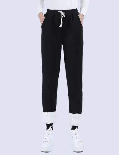 Miniatura 2 de Yeokou - Pantalones deportivos abrigados de invierno para mujer, con forro de sherpa