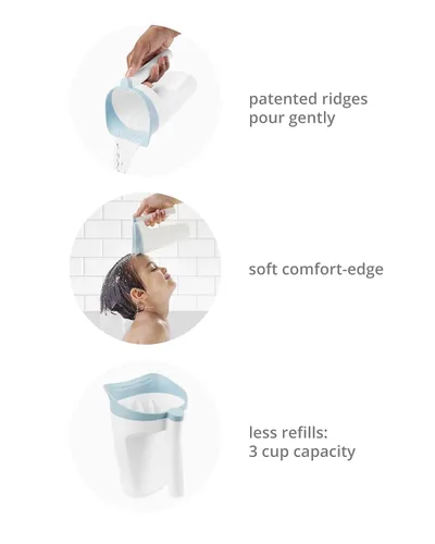 Miniatura 3 de Skip Hop Taza de Enjuague para Bañera de Bebé Ola Enjuague en Cascada Sin Lágrimas Blanco