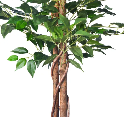 Miniatura 3 de HAIHONG Paquete de 2 ficus artificiales de 4 pies, plantas falsas con maceta de plástico resistente, árboles de ficus artificiales para el hogar