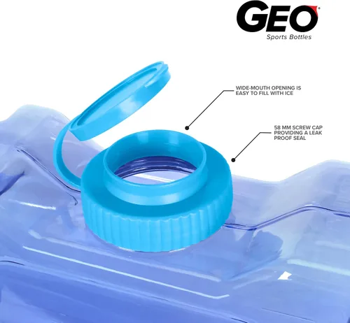 Miniatura 3 de Geo Sports Bottles Botella dispensadora de agua para refrigerador a prueba de fugas de 1.1 galones sin BPA con grifo y tapa de rosca de 2.283 in