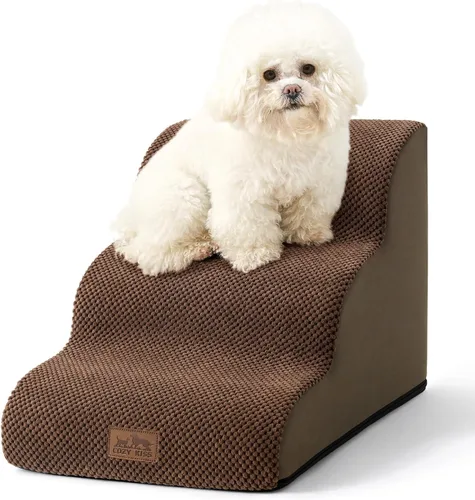 Miniatura 33 de COZY KISS Escaleras para perros pequeños de 11.8 pulgadas de alto, escalón curvado para cachorros, gatos mayores, rampa mediana para mascotas