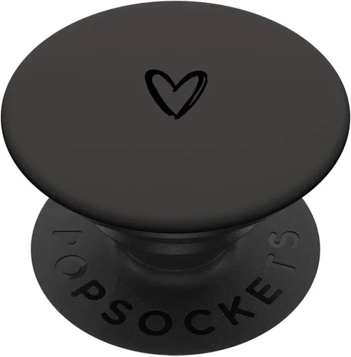 PopGrip adhesivo PopSockets de corazón minimalista negro y gris