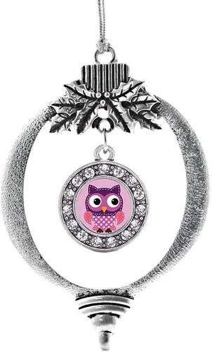 Miniatura 165 de Inspired Silver - Twin One - Adorno festivo de Navidad de plata - Adorno festivo de árbol de Navidad con dije de círculo y circonita cúbica