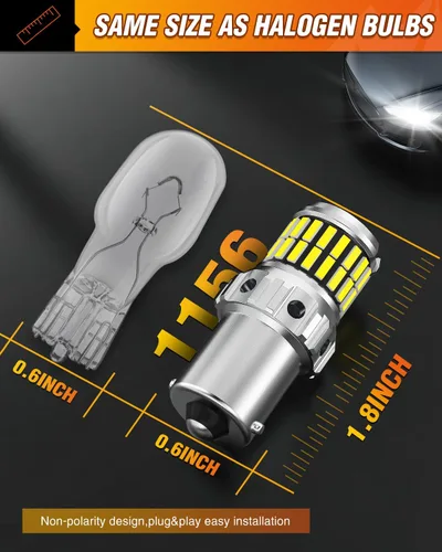 Miniatura 5 de Nilight 1156 - Bombilla LED súper brillante 4014 63SMD, lámpara de repuesto para luz de reversa, luz de marcha atrás, luz de freno trasero, luz