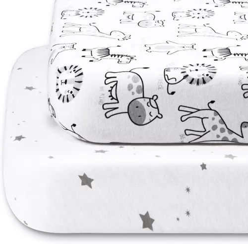 Miniatura 9 de Beberoad Love Paquete de 2 sábanas de moisés para bebé, 100% algodón, suaves, universales, para ovalado, reloj de arena y rectangular, elástico