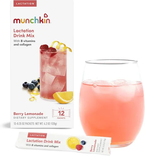 Munchkin Milkmakers - Suplemento de mezcla de bebida para lactancia con vitaminas B, colágeno, fenogreco y cardo mariano para madres que amamantan,