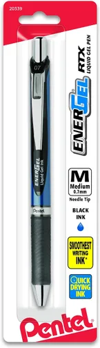 Miniatura 9 de Pentel EnerGel RTX - Bolígrafo de gel líquido retráctil, punta fina de 0.5 mm, punta de metal, tinta de colores surtidos, paquete de 5