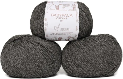 Miniatura 60 de 100% Hilo de Lana de Alpaca Bebé (Juego de 3 Madejas, 150 Gramos) Peso DK - Hecho en Perú - Celestialmente Suave y Perfecto para Tejer y Ganchillo