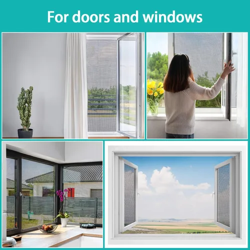 Miniatura 6 de Sukh 48 x 118 malla para ventana – Pantalla de repuesto de malla de fibra de vidrio para ventana de patio, porche, ventana, pantalla de red