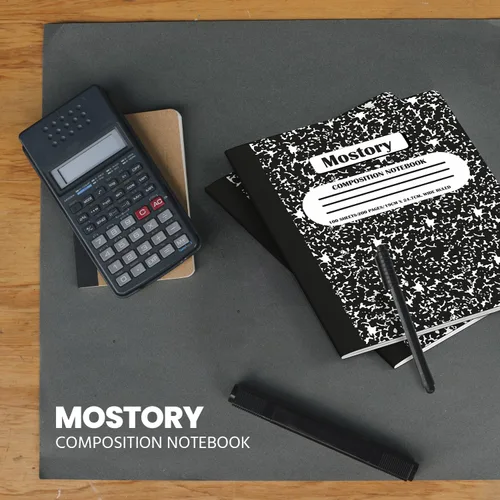 Miniatura 9 de MOSTORY Paquete de 5 cuadernos de composición – 200 páginas con rayas anchas (100 hojas), tamaño 7.5 x 9.75 pulgadas, suministros escolares a