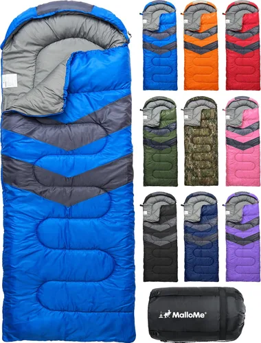 Miniatura 22 de MalloMe Sacos de dormir para adultos para clima frío y cálido, saco de dormir para mochileros para niños de 10 a 12 años, niñas, niños, ligeros