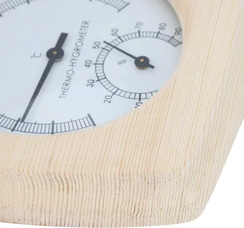 Miniatura 9 de Cyrank Higrómetro de madera para sauna termómetro e hidrómetro 2 en 1 humedad interior temperatura sauna termómetro de madera medidor de humedad
