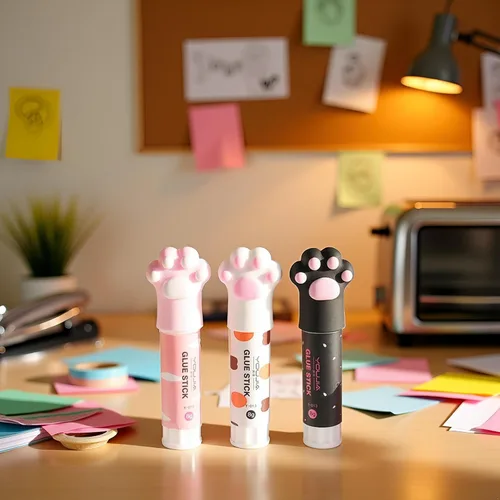 Miniatura 7 de 3 piezas de color aleatorio garra de gato lindo pegamento palo kawaii papelería vinculación herramienta escuela oficina suministros de una pieza