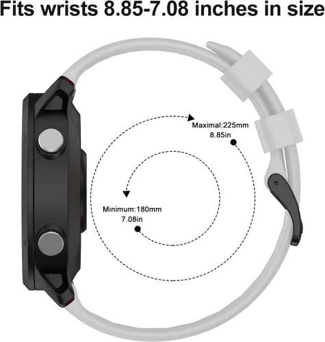 Miniatura 6 de ISABAKE Correa de reloj para Garmin Forerunner 955/945/745, correa de repuesto de silicona de 0.866 in para pulseras Fenix 5/6/Approach S60 Blanco