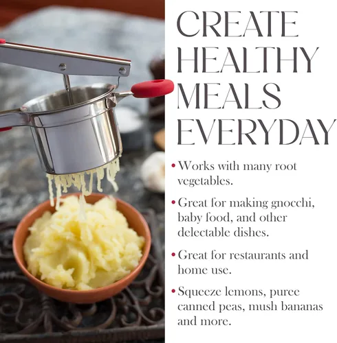 Miniatura 2 de Bellemain Prensapapas Grande de 15 oz Prensapapas y Triturador de Papas de Acero Inoxidable Resistente Perfecto para Puré de Papas Herramienta
