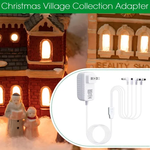 Miniatura 3 de Umigy 2 adaptadores de corriente de 4.5 V compatibles con accesorios iluminados Lemax, adaptador de corriente CA y CC para luces de pueblo
