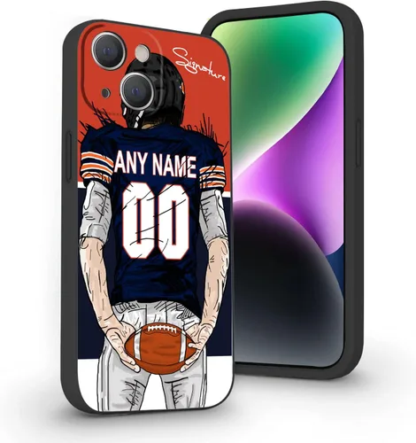 Miniatura 32 de Funda de fútbol personalizada con nombre y número para iPhone17 Air 16 15 Pro Max 14 13 Mini 12 11 Xs Max Xr SE3 8 7 6 Plus, silicona líquida