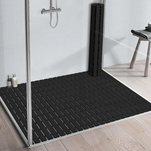 Miniatura 7 de Yolife Tapete de ducha grande de PVC, 35.4 x 24 pulgadas, con ventosa, antideslizante, fácil de cortar y rizar, tapete de ducha resistente