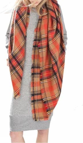 Miniatura 3 de Century Star Bufanda de invierno para mujer, bufanda de otoño a cuadros, bufanda de punto de gran tamaño, bufanda triangular grande para mujer, chal