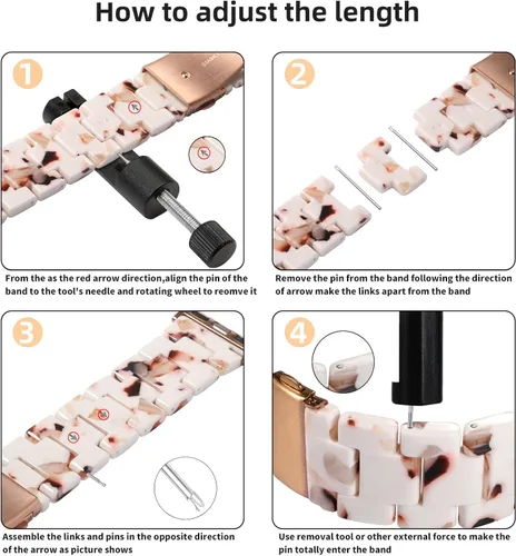 Miniatura 8 de GEAK Compatible con Correas de Resina para Apple Watch de 40mm 38mm 41mm para Mujeres y Hombres, Elegante Pulsera de Resina de Repuesto para iWatch