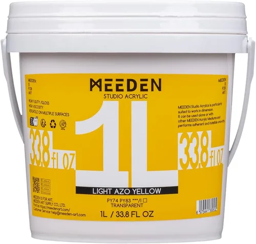 Miniatura 9 de MEEDEN Pintura acrílica blanca de titanio: 1 l/33.8 oz pinturas acrílicas brillantes de cuerpo pesado - Pintura blanca gruesa para lienzo, Blanco
